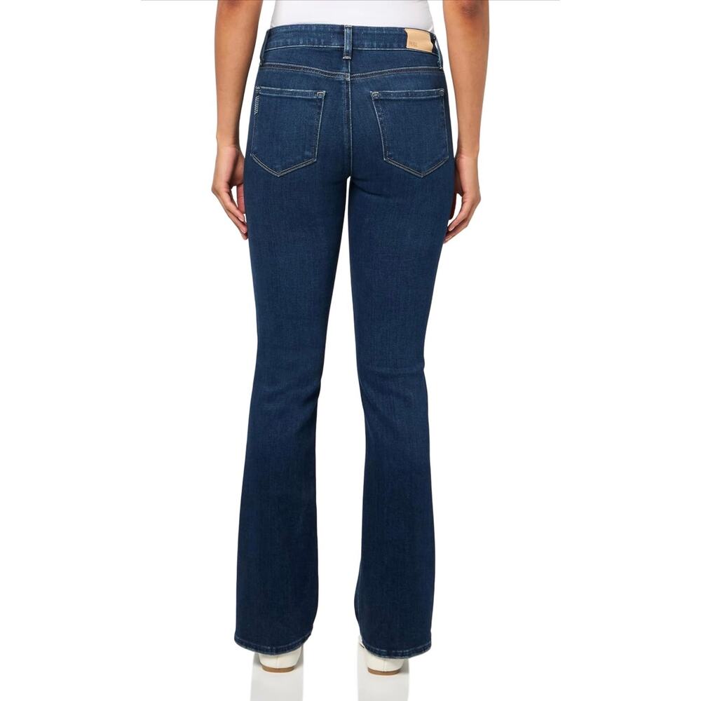 NWT PAIGE Manhattan Bootcut Jeans Womens 31 Dark Wash Mid Rise Stretch Denim - Picture 2 of 7